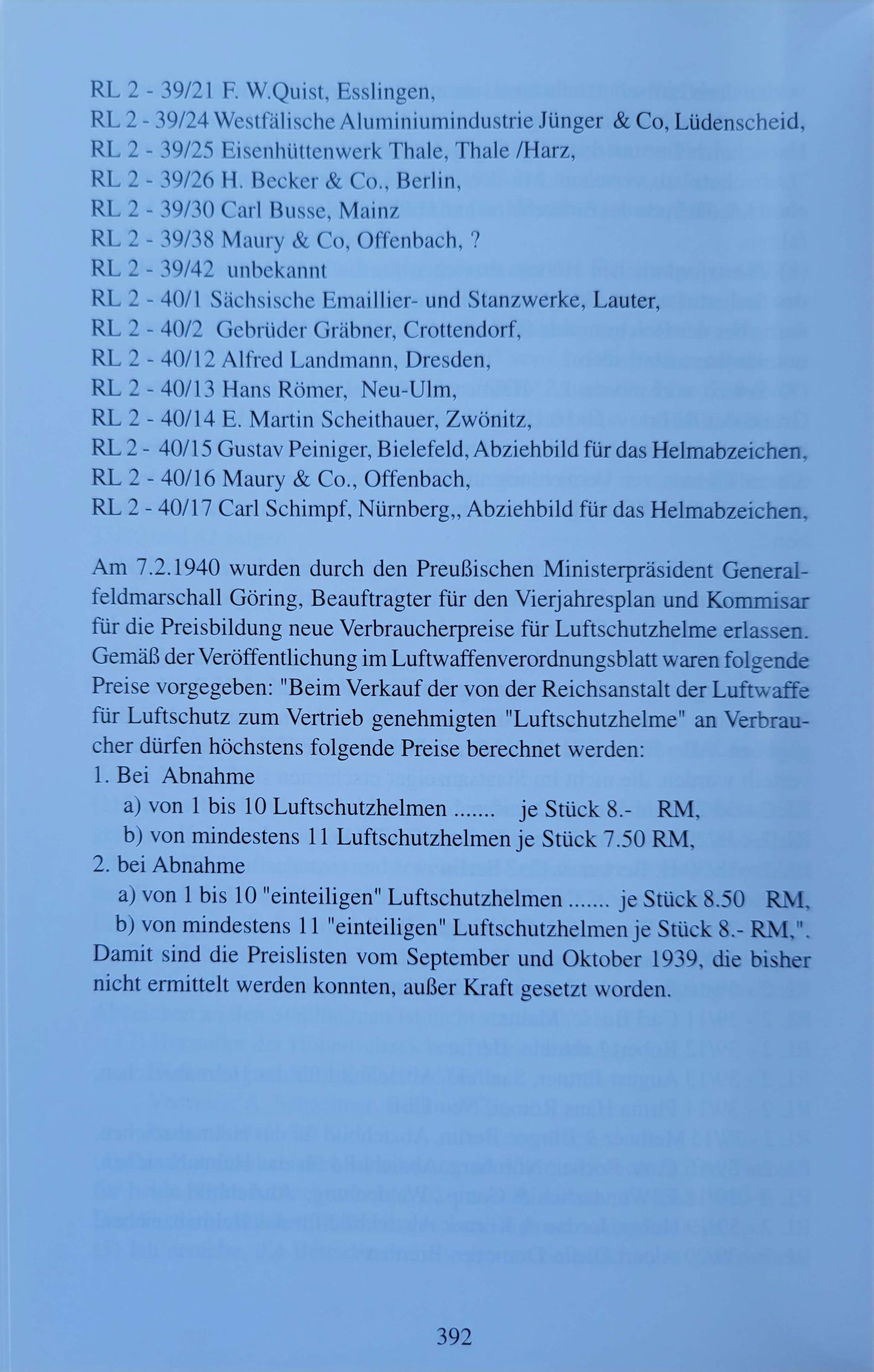 Ludwig Baer Volume 3: 1930-1999 German & Austrian Air Raid Helmets