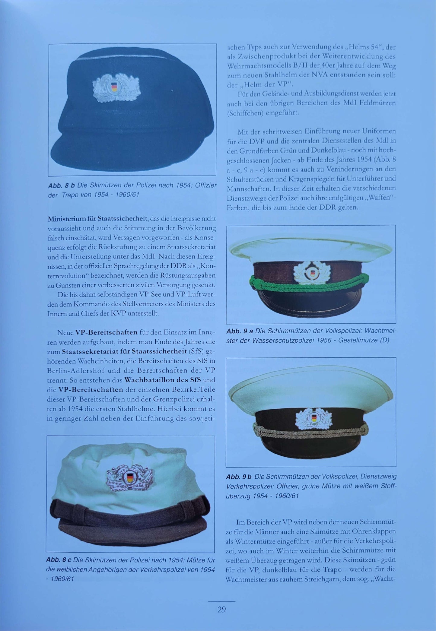 Military Headgear book of the DDR & Occupation Zone by Wilhelm Zoller