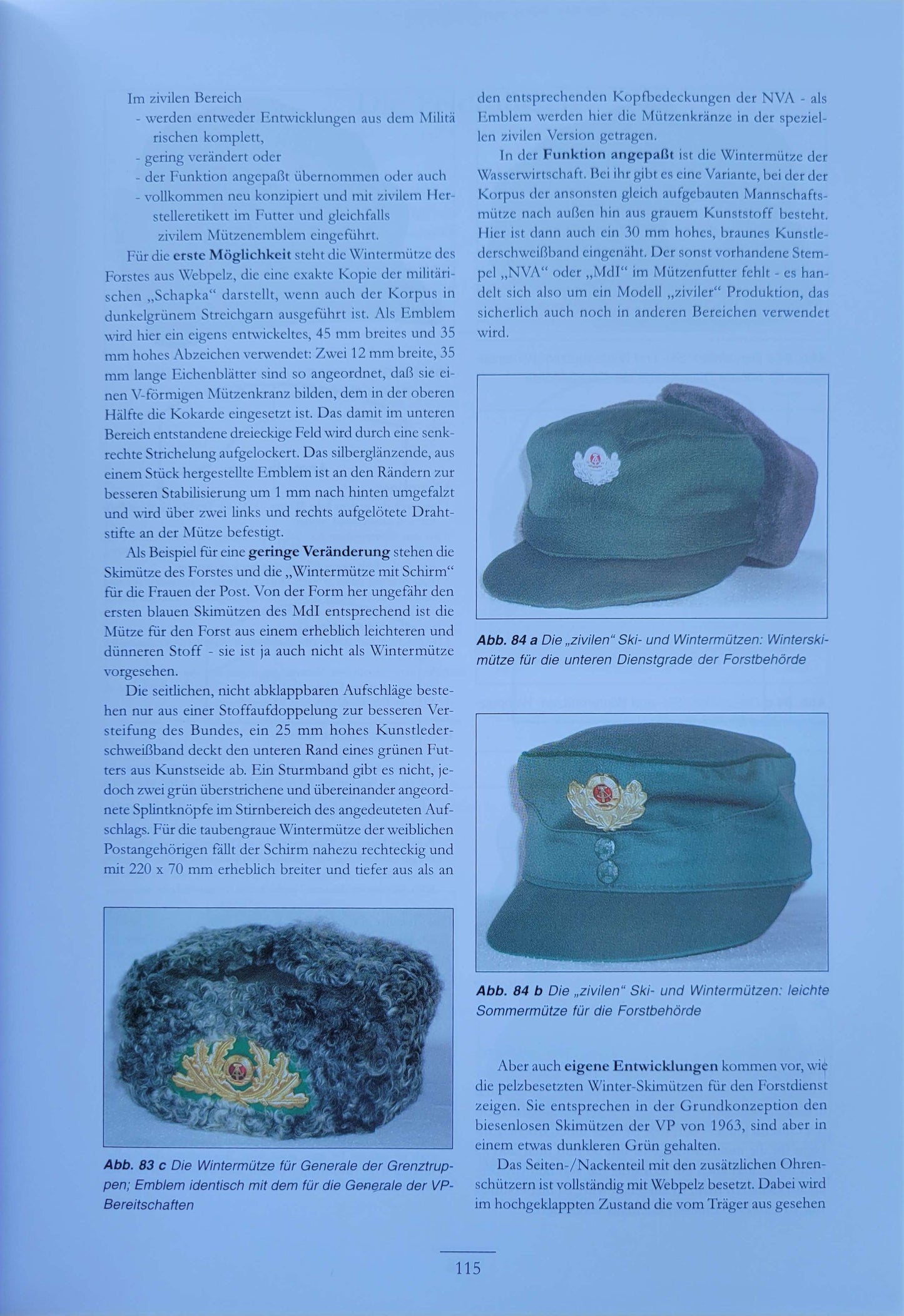 Military Headgear book of the DDR & Occupation Zone by Wilhelm Zoller