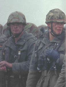 West German Bundeswehr M71 Airborne Helmet w/ Amoeba Cover