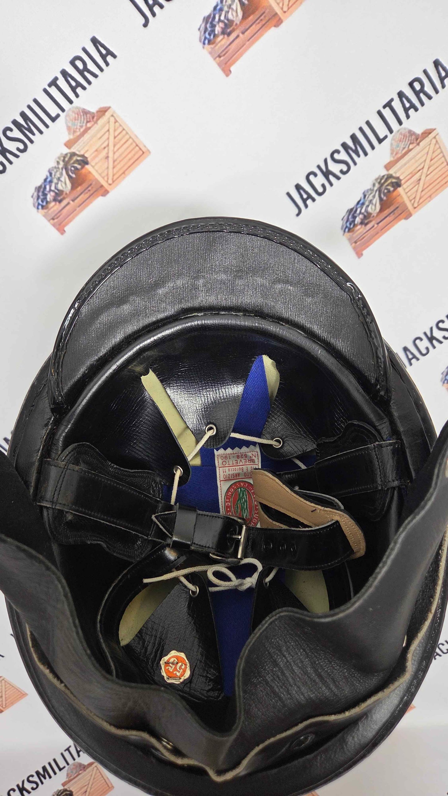 Vintage Italian Carabinieri Police Motorcycle Helmet - Casco Da Moto