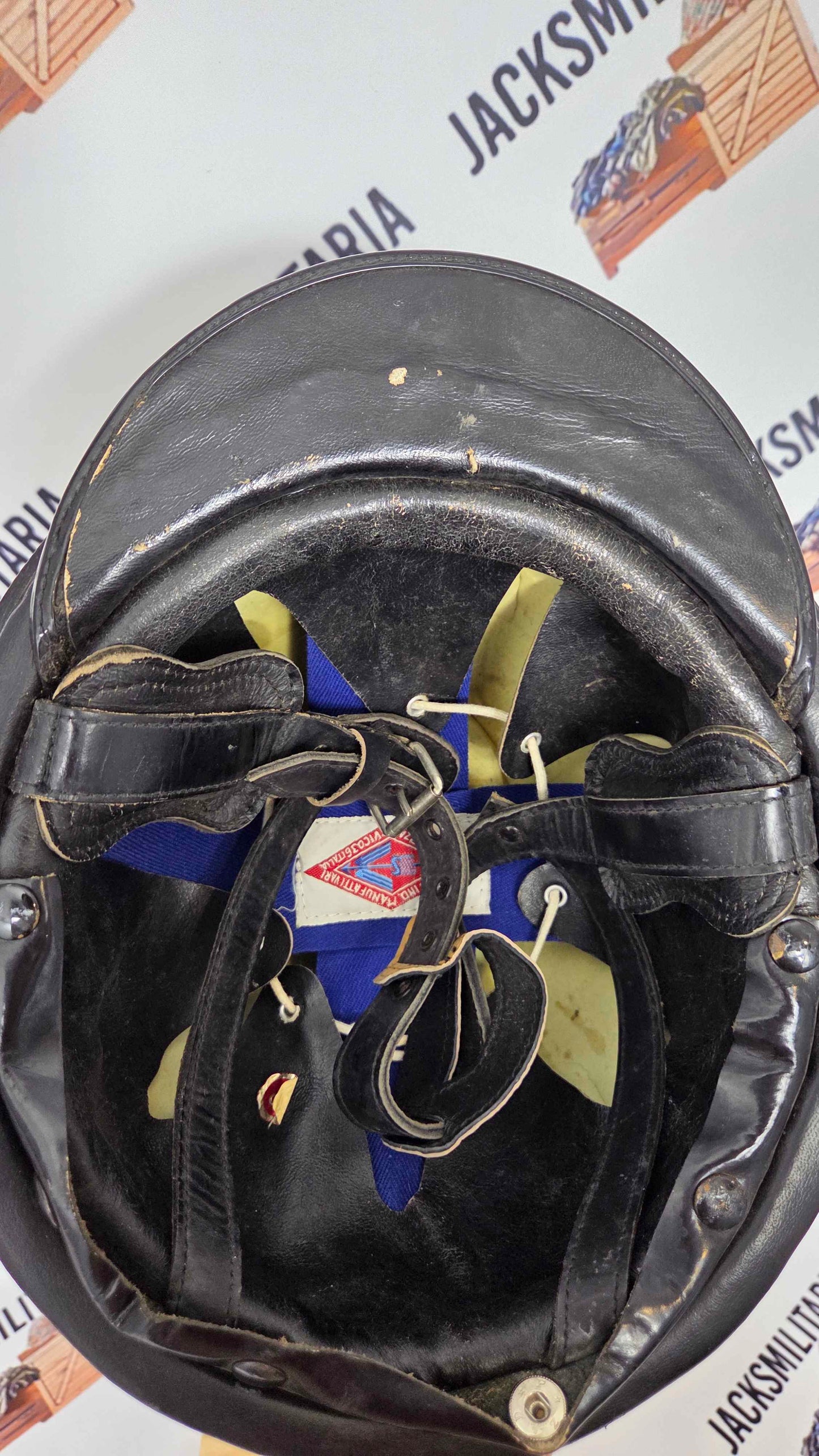 Vintage Italian Carabinieri Police Motorcycle Helmet - Casco Da Moto