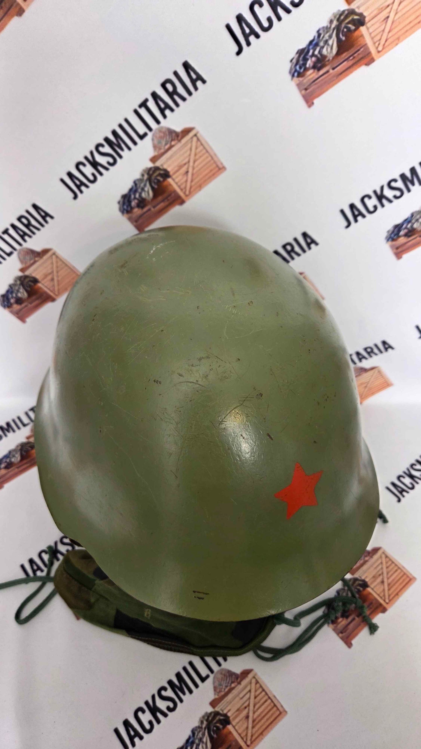 Yugoslavian Serbian M59/85 Helmet w/ Oak Leaf helmet cover