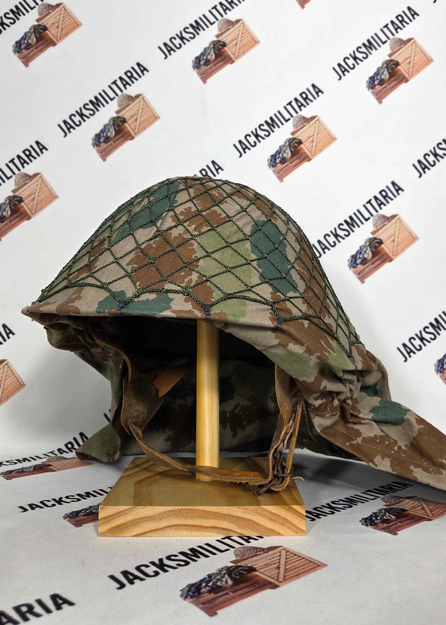 East German DDR Early M56 Helmet w/ Blumentarn Cover & Net