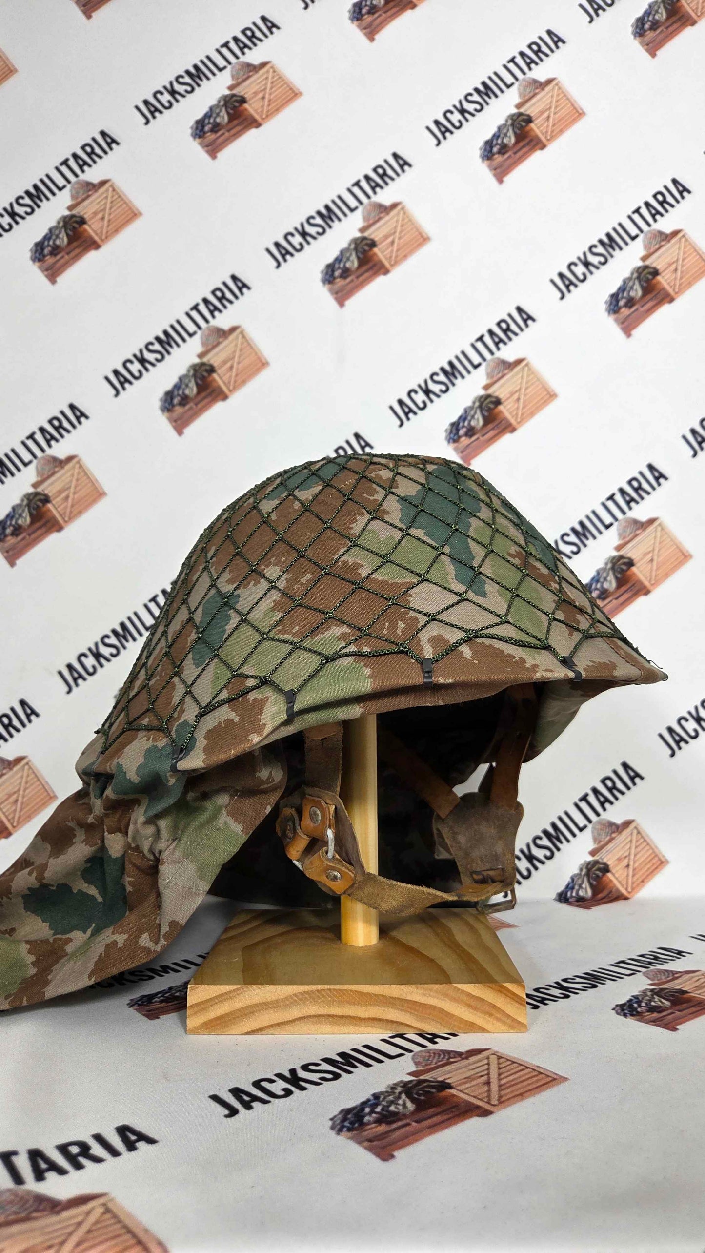 East German DDR Early M56 Helmet w/ Blumentarn Cover & Net