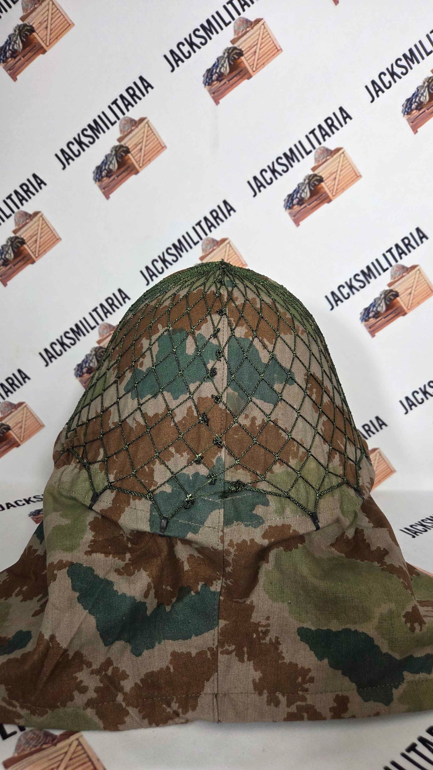 East German DDR Early M56 Helmet w/ Blumentarn Cover & Net