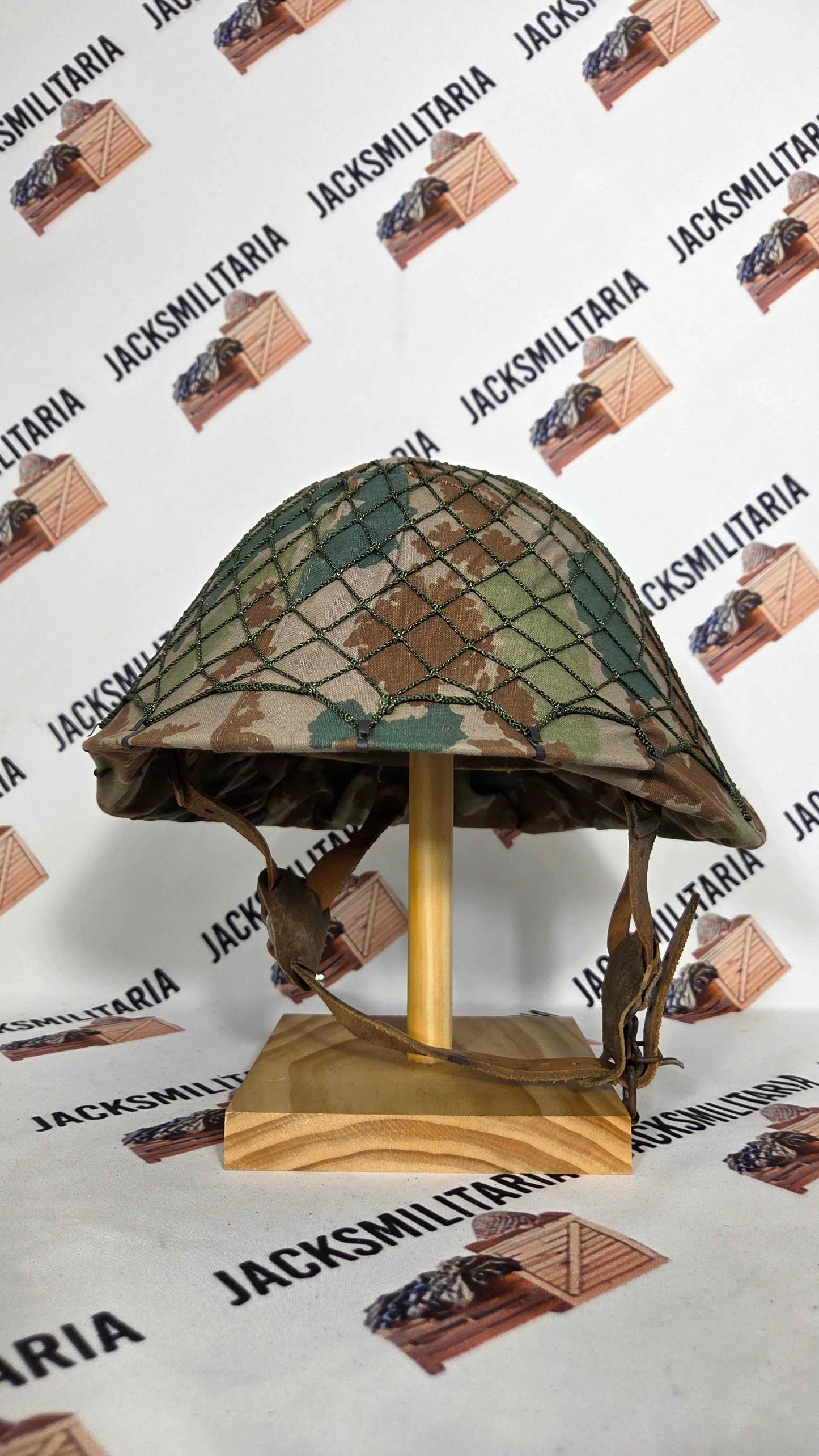 East German DDR Early M56 Helmet w/ Blumentarn Cover & Net