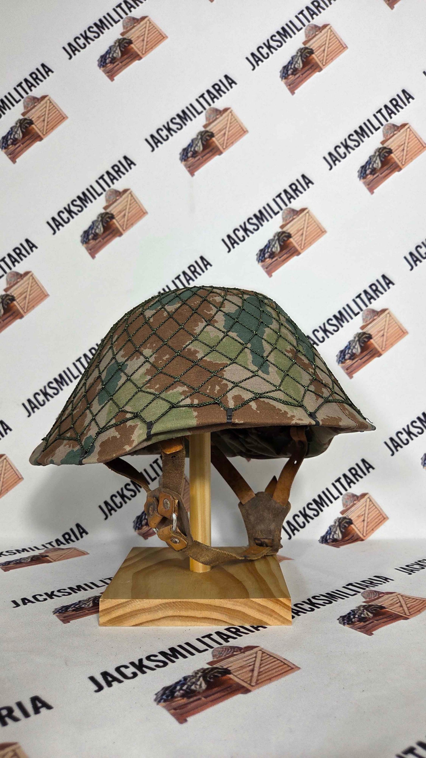East German DDR Early M56 Helmet w/ Blumentarn Cover & Net