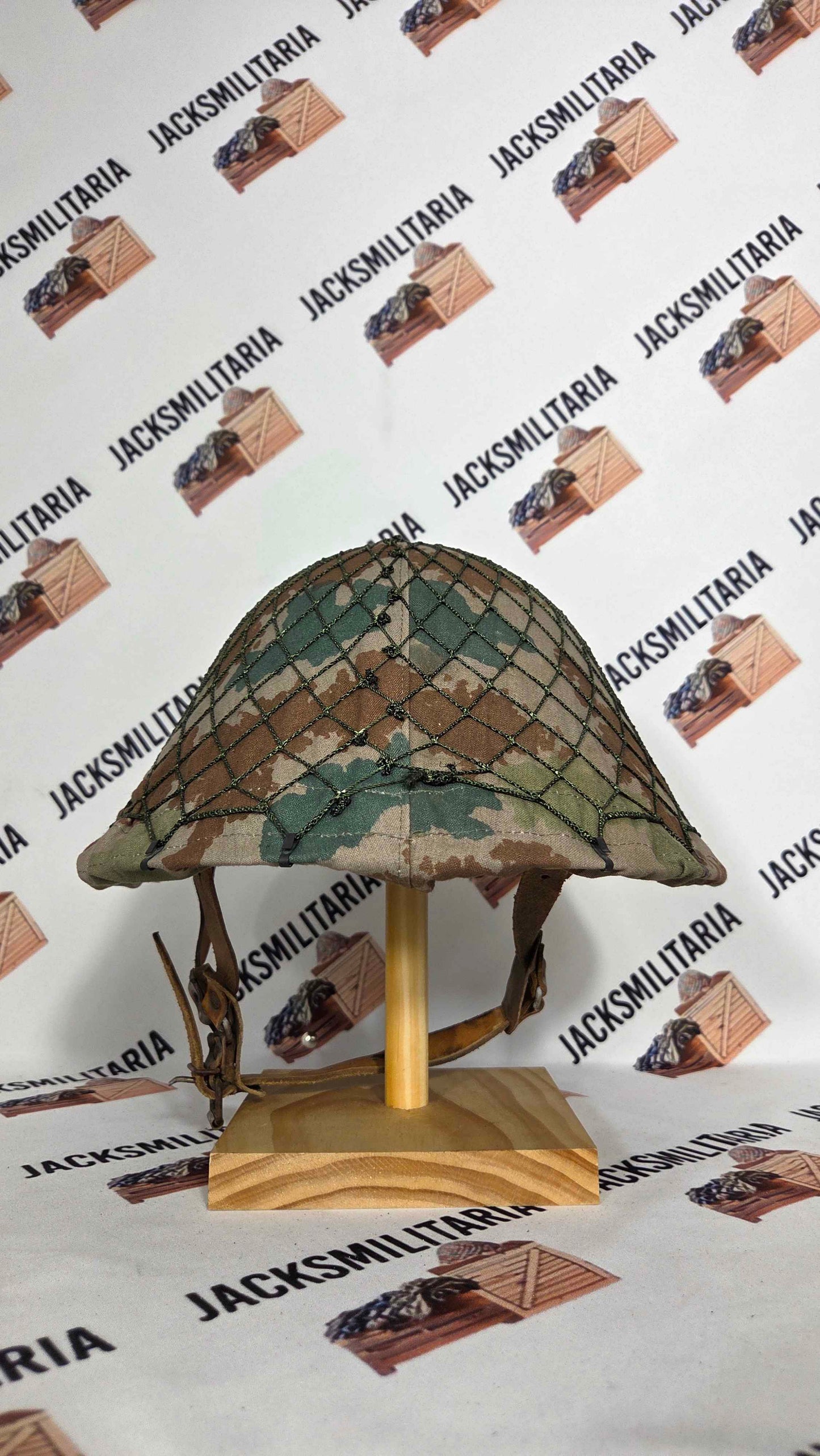 East German DDR Early M56 Helmet w/ Blumentarn Cover & Net