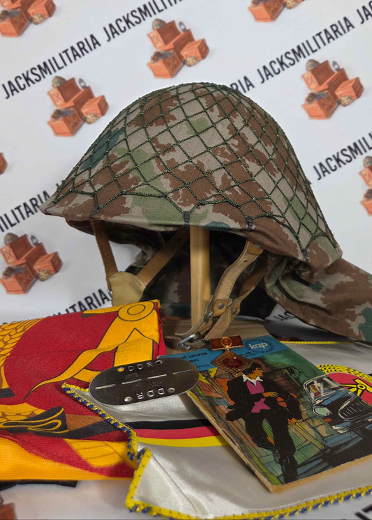 East German DDR Early M56 Helmet w/ Blumentarn Cover BUNDLE & LOT!