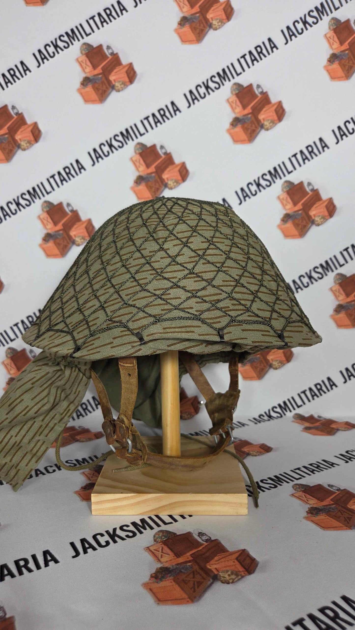 East German M56/76 Helmet w/ Strichtarn Cover & Net