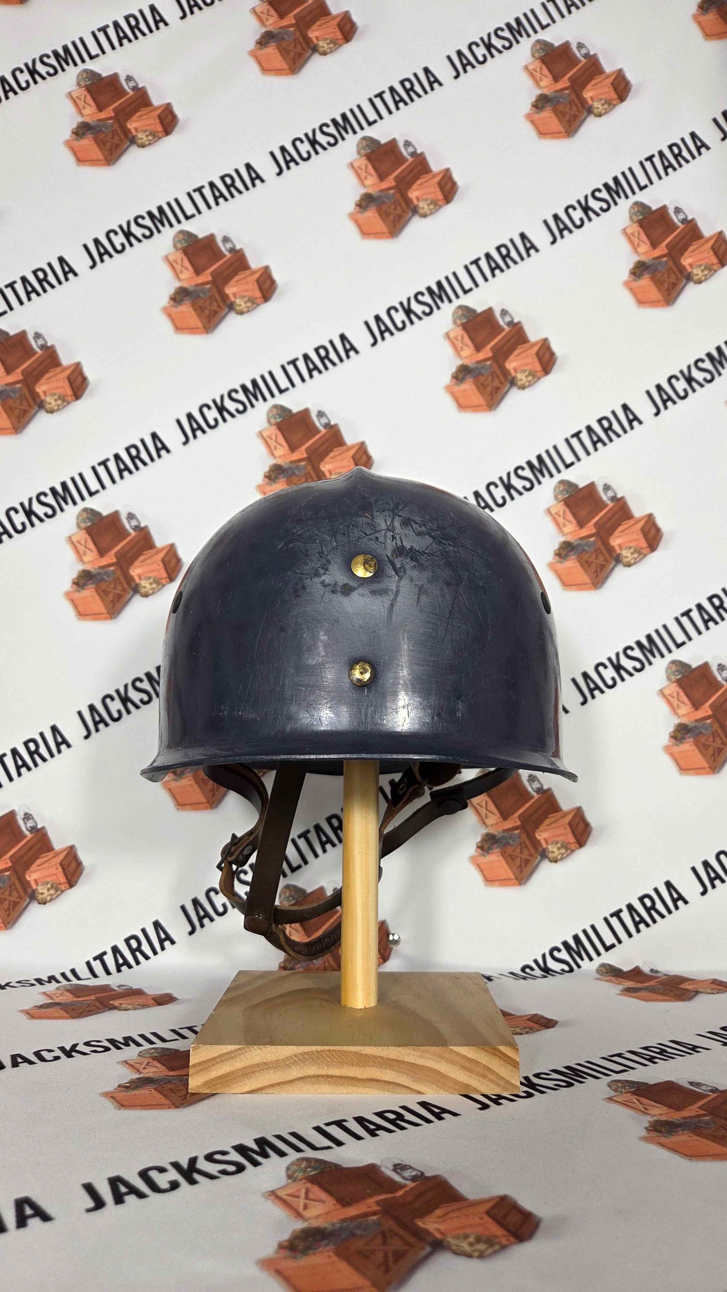 French Paramilitary Riot Helmet w/ "Flaming Bomb Badge"