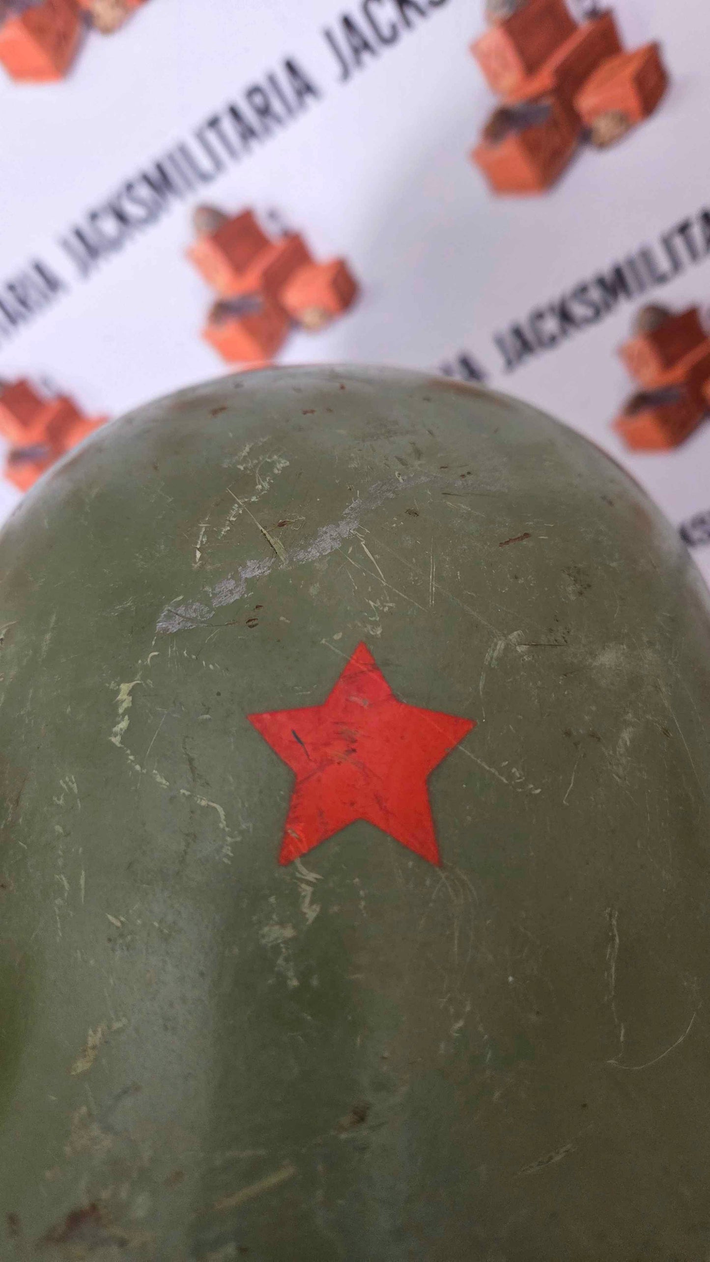 Yugoslavian Serbian Early M59 Helmet w/ Oak Leaf Helmet Cover