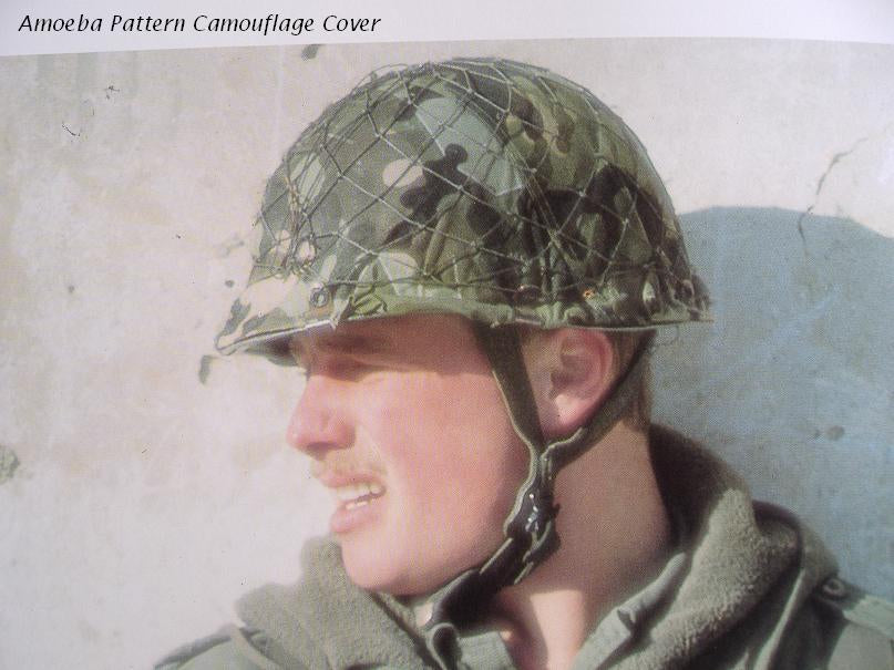 West German Bundeswehr M71 Airborne Helmet w/ Amoeba Cover