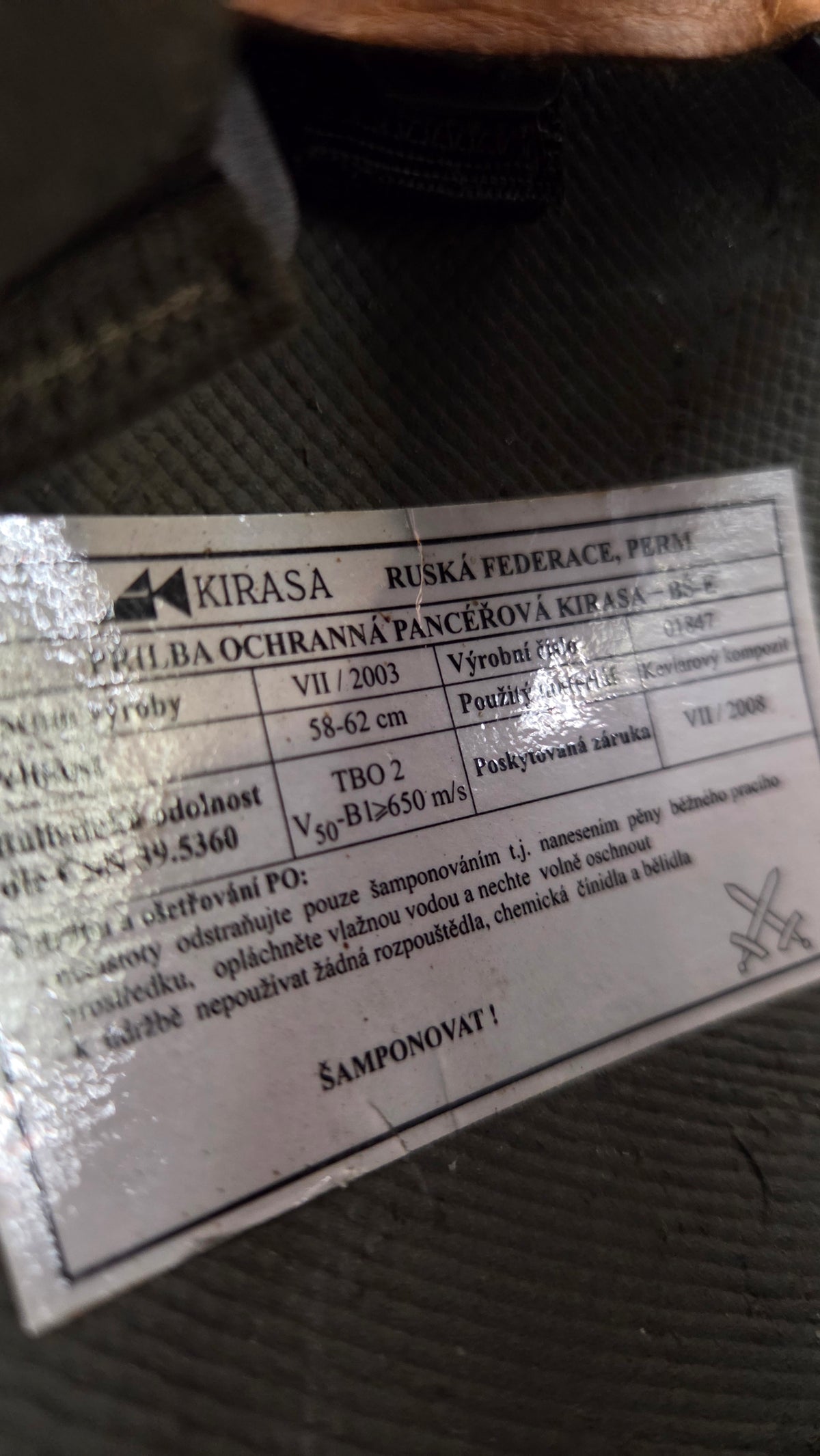 Czech Republic Kirasa BS-E Helmet w/ Cover & Net